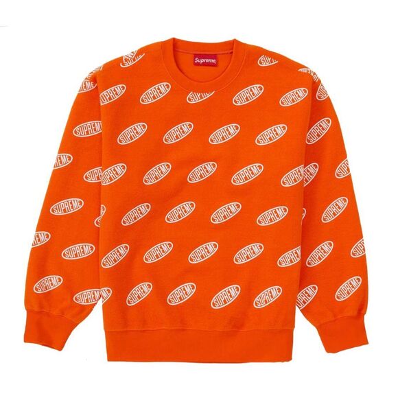 NWOT Supreme 2021 Collection Orange Liner Crewneck Sweatshirt Men's Medium - Picture 1 of 10